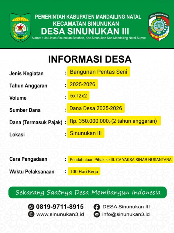 PEMBANGUNAN DESA SINUNUKAN III TAHUN 2025